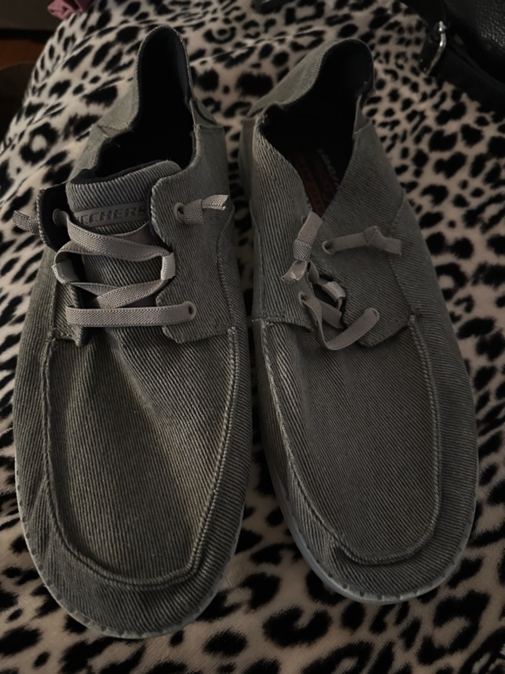 Skechers Men’s Gray Canvas Slip-On Loafers 11
